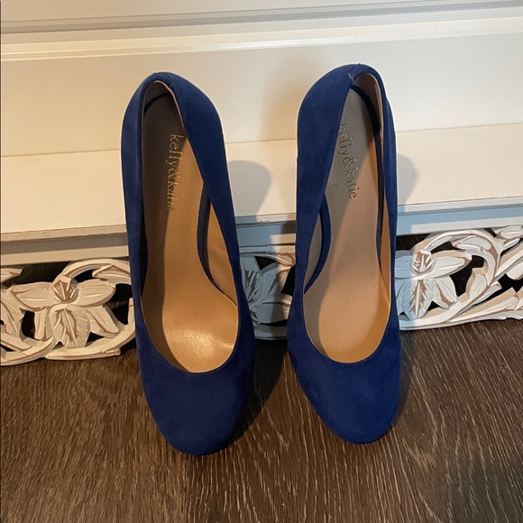 Kelly & Katie Royal Blue Isabella Suede Cobalt Blue Suede heels  Size 9 - Picture 3 of 7